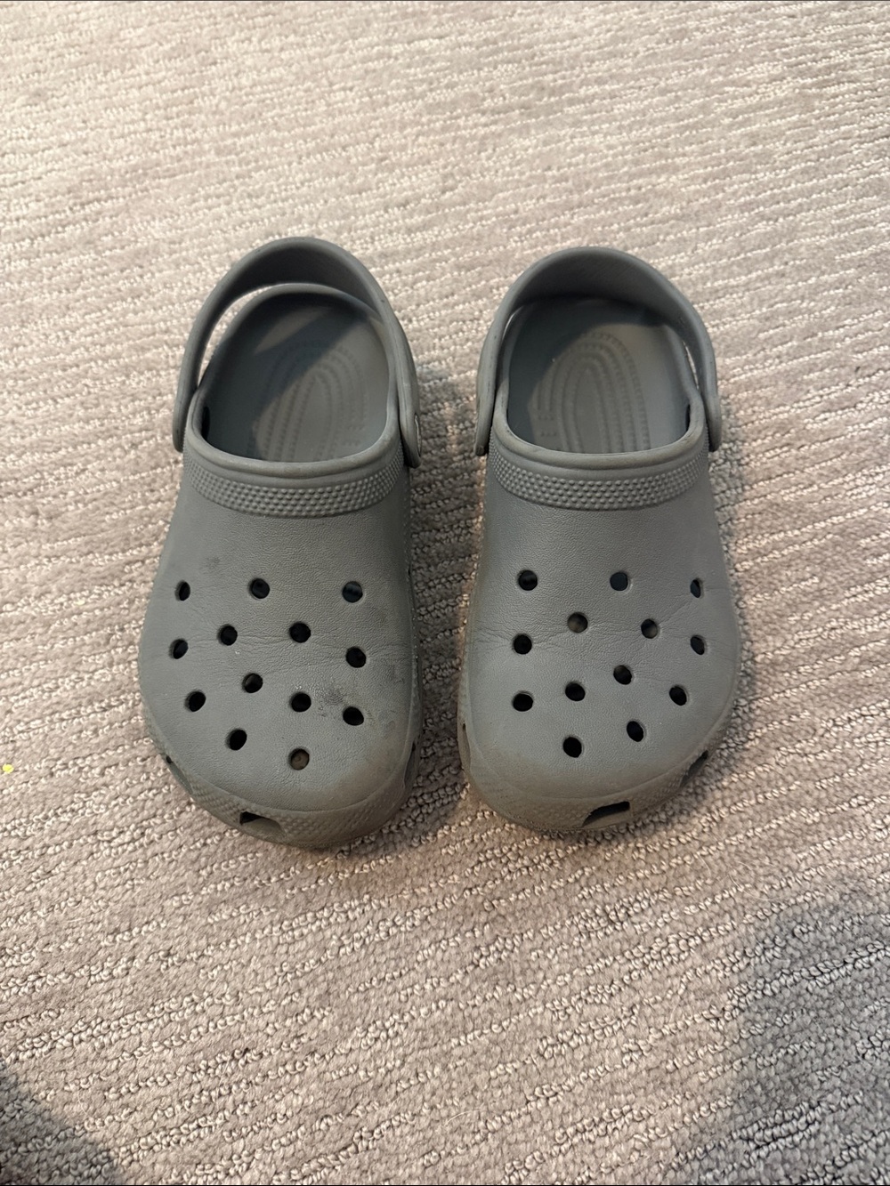 Kids Gray crocs Size 2